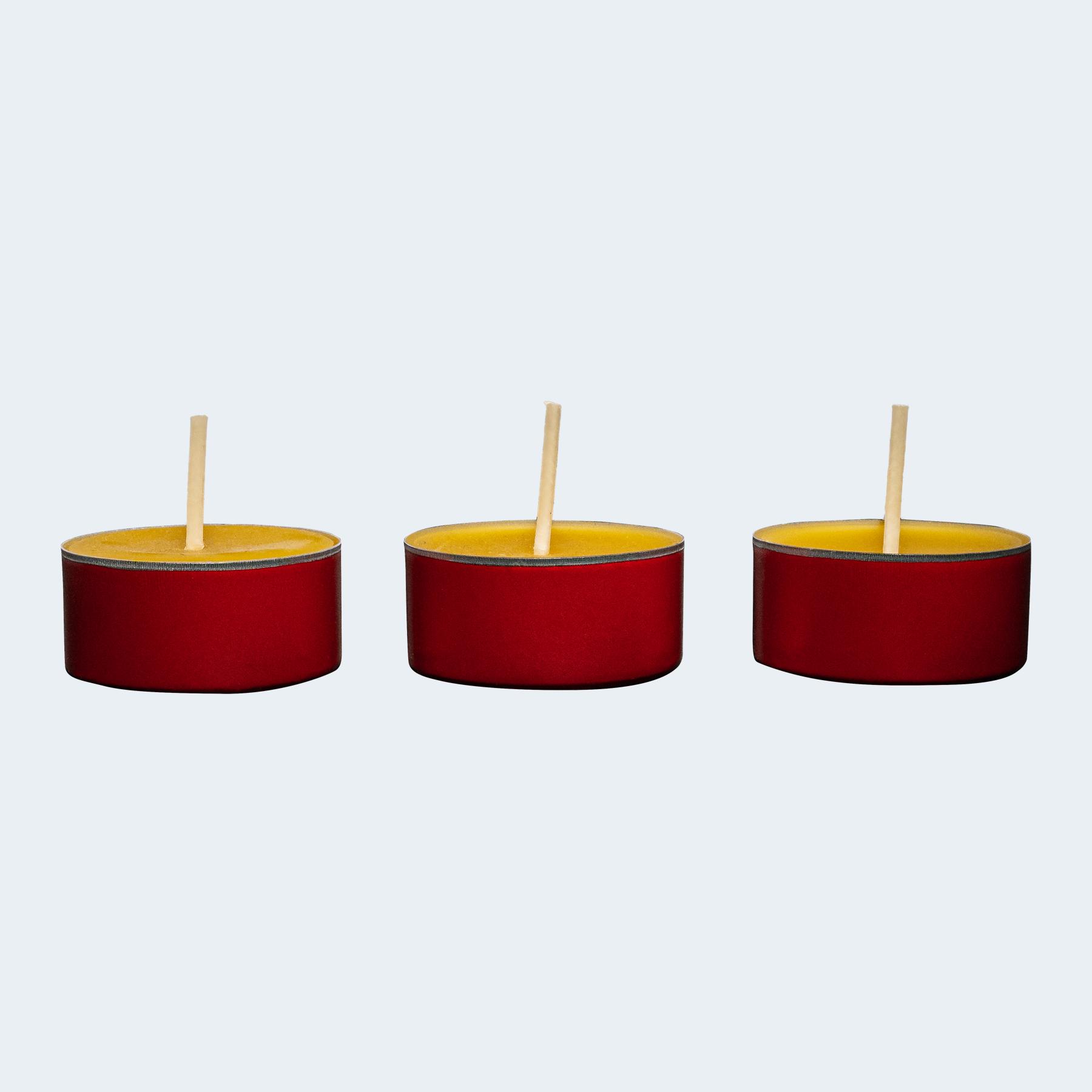 Bougies chauffe-plat x3 rouges - Le Rucher des 2 Lacs