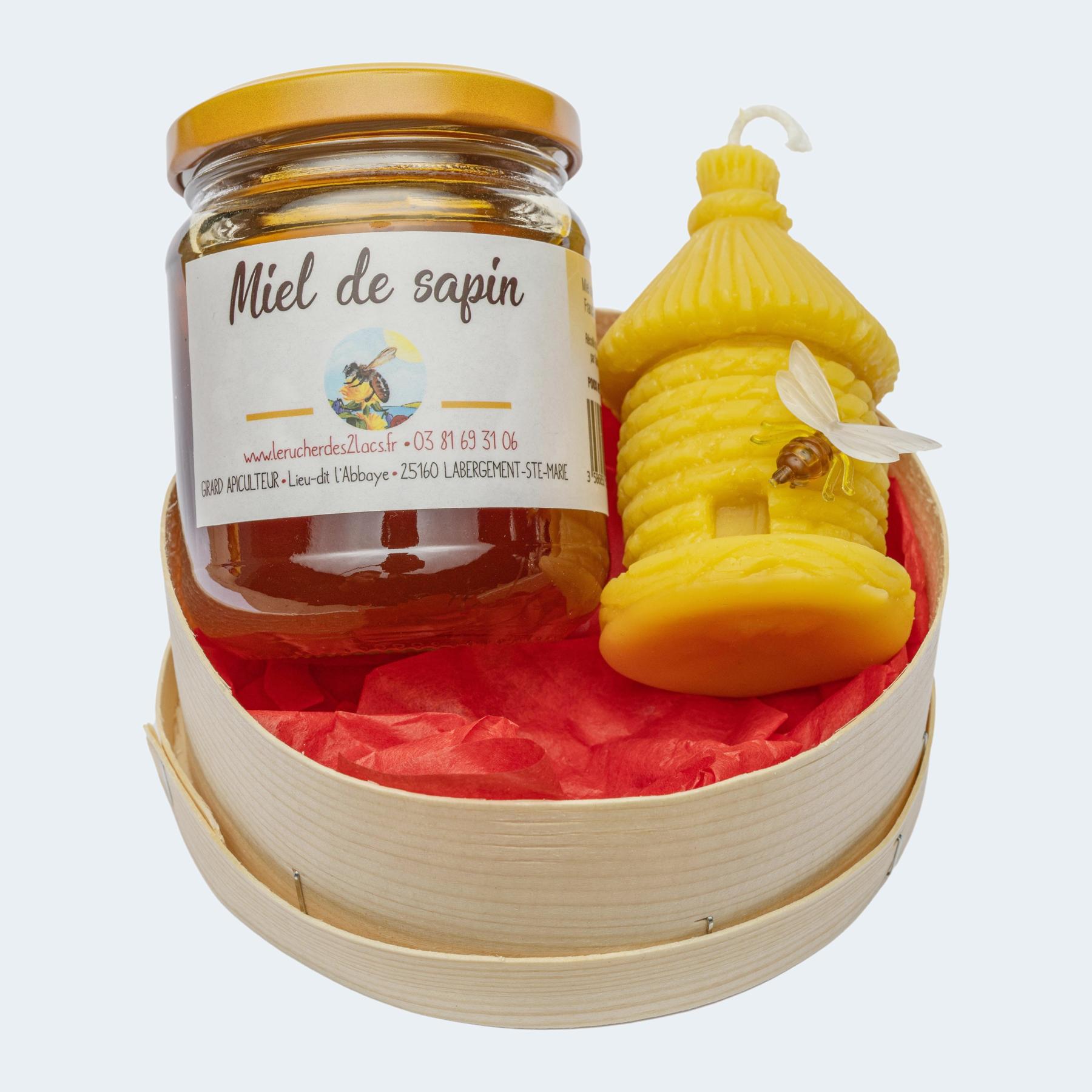 Coffret miel de sapin + bougie